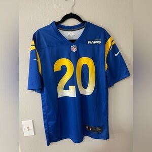 Nike Blue and Yellow Ramsey LA Los Angeles Rams Jersey 20 - Mens Medium